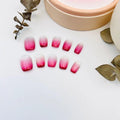 False nails, short nails, Red gradient false nails, reusable, suitable for summer hand painted nails. 10 PCS Small