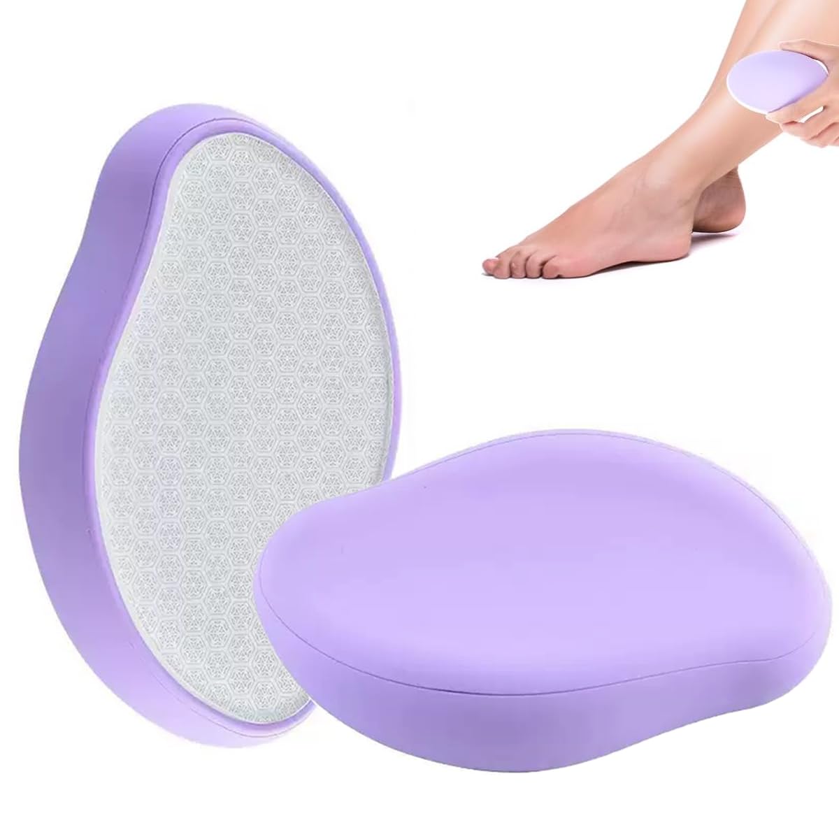 Premium Crystal Hair Eraser,Painless Exfoliation Hair Removal Epilator,Nano Glass Hair Remover for Women,Natural Gentle and Efficient Shaver Trimmer on Leg Arm (1, Crescent-Pruple)