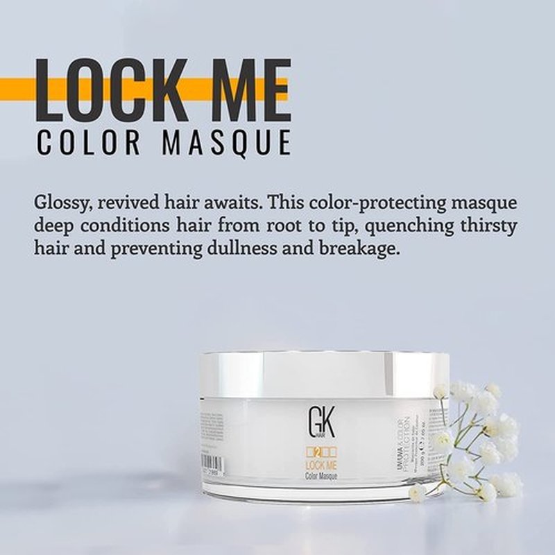 GK HAIR Hair Masque - Global Keratin Lock Me Deep Conditioner for Color Protection | 7.05 Fl Oz/200g