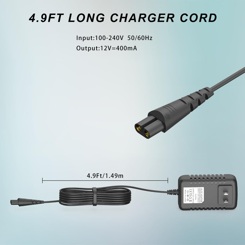Charger Replacement for Remington Shaver F5-5800 F7800 F5800 F5790 F4790 R5150 R6130 R-6150 MS2-390 MS3-2700 MS680 R9100 5V Trimmer Charging Power Cord for Remington Razor