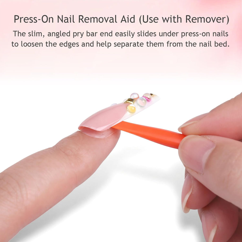 Furtherpretty 5PCS Press-On Nail Applicator Tool Set, Press-On Nail Holder & Removal Tools with Silicone Suction Cup and Nail Lifter Pry Bar, Damage-Free Fake Nail Tips Remover for Home Manicure