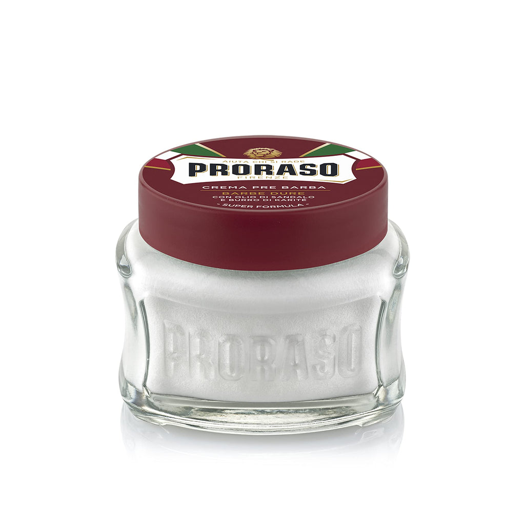 Proraso Pre Shave Conditioning Cream - Sandalwood Oil & Shea Butter - Moisturizing & Nourishing for Coarse or Hard Beards - Premium Italian Pre Shave Cream - 3.6oz