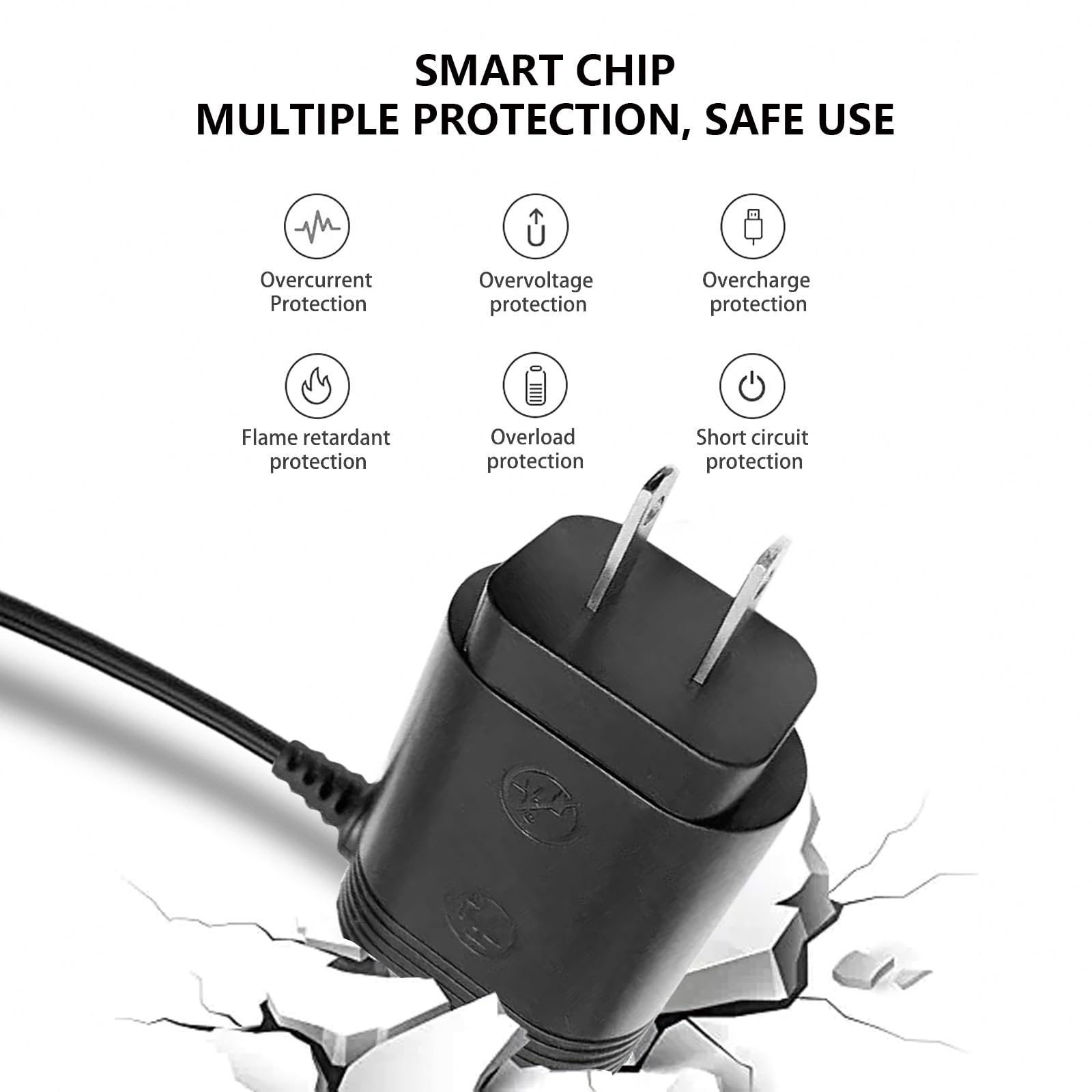 12V Charger Compatible with Braun Shaver S3 S6 S7 S8 S5 S9 S1 Series 1 3 5 6 7 8 9 310 340 3040s 390cc 790cc 9577cc 9517s 7085cc Wall Power Adapter Charging Cord Cable for Braun Electric Razor Trimmer