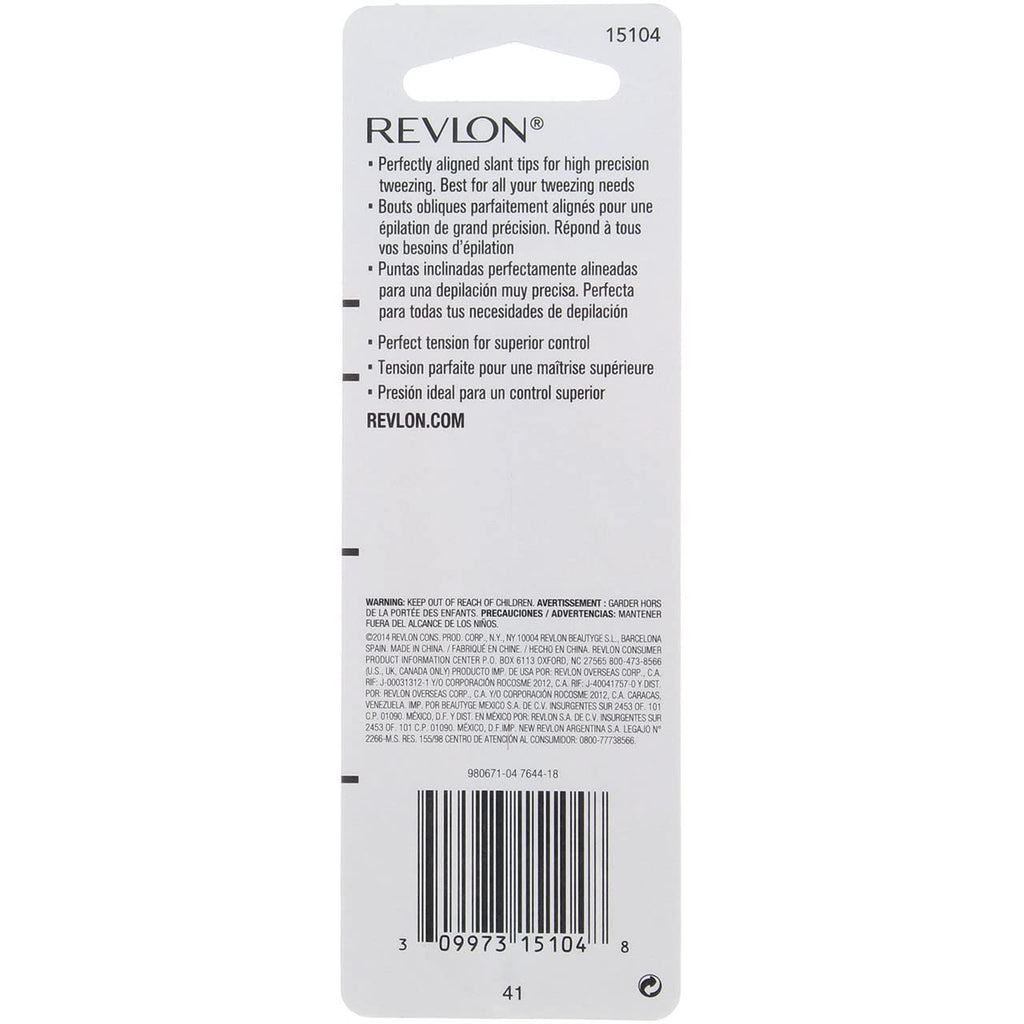 Revlon Eyebrow Hair Removal Tweezer, Designer Collection, High Precision Tweezers for Men, Women & Kids, Stainless Steel (Style/Color May Vary) (Pack of 1)