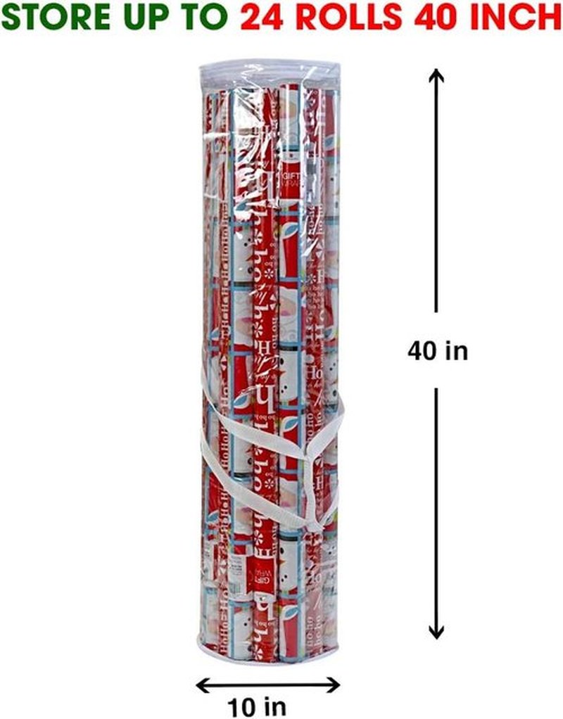 ProPik Gift Wrap Organizer - Heavy Duty Wrapping Paper Storage Bag | Fits 40-Inch Holiday Papers, Holds 24 Rolls