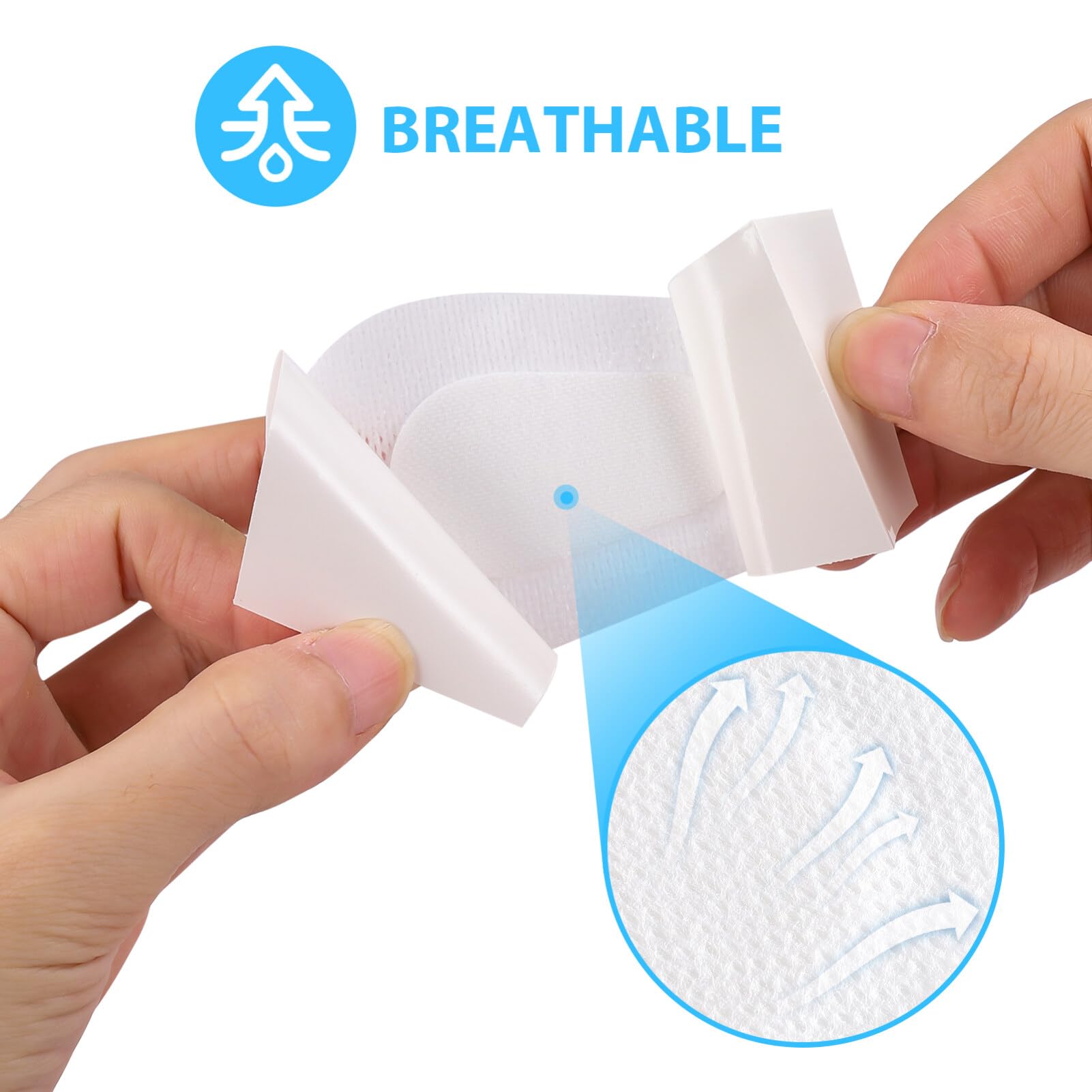 LALAFINA 20Pcs Sterile Nonwoven Eye Pads Breathable Eye Patches Soft Medical Self- Adhesive Nonwoven Wound Dressings for Adults, Random Color