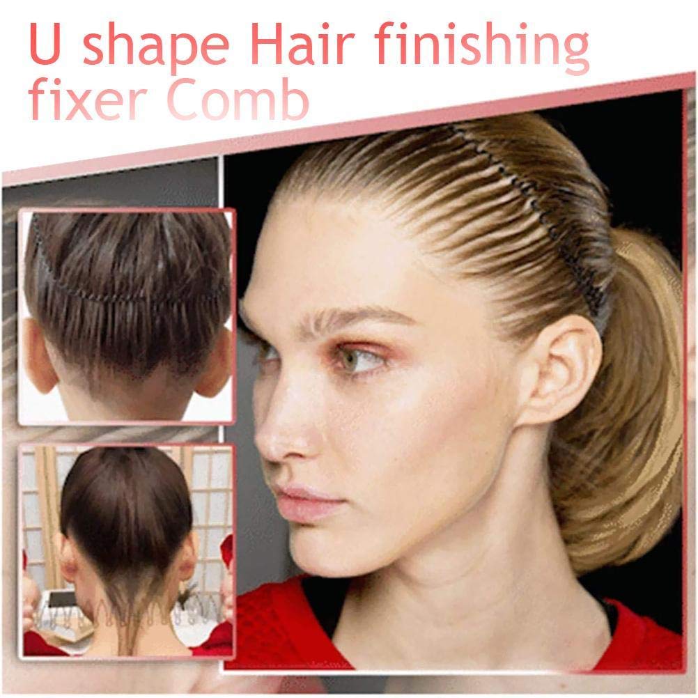 Teeth Hair Clip Combs, Metal Hair Side Combs U shaped Hair Finishing Fixer Comb Pins Material All Weather Retention Different Hairstyles for Women (black)
