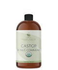 Organic Castor Oil | USDA Certified Organic, Pure and Cold Pressed, Refined, Non-GMO Hexane-Free - 16 oz - for Skin, Hair, Nails, Body, Eyelashes, Growth, Conditions, Nourishes & Hydrates