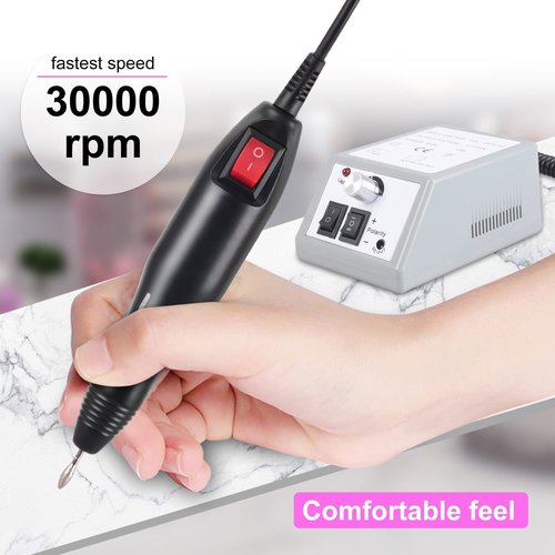 Portable Electric Nail Drill,Professional Nail Drill for Acrylic Nails,Nail File Manicure Pedicure Kit for Gel Nail,Nail Art Polisher with 50 Pcs Sanding Bands,Low Heat Low Noise Low Vibration