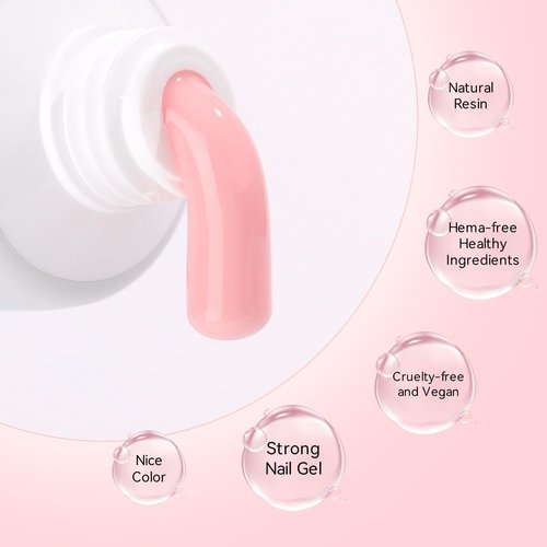 Makartt Poly Nail Gel Kit - 6 Neutral Colors for Extension Nails, Long Lasting Poly Nail Gel Set, Natural-looking, Strong Builder Enhancement for Salon Manicure DIY at Home 15ML Clear White Nude Pink