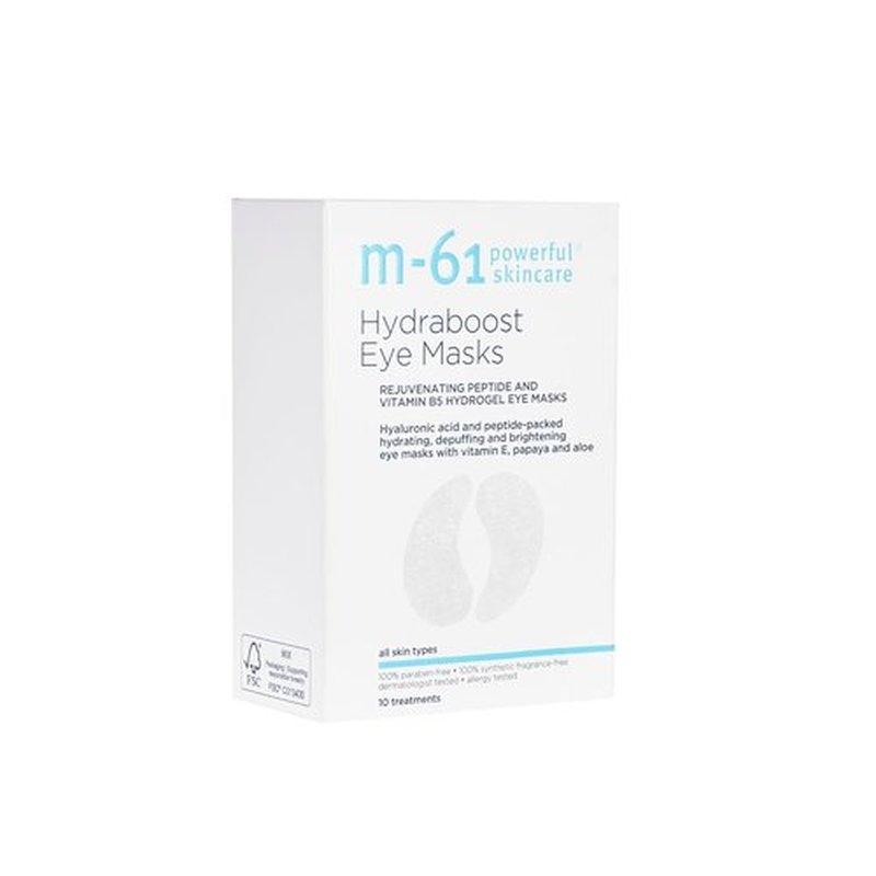 M-61 Hydraboost Eye Masks - Hydrogel Under Eye Patches with Hyaluronic Acid & Peptides for Dark Circles | 6 Pairs