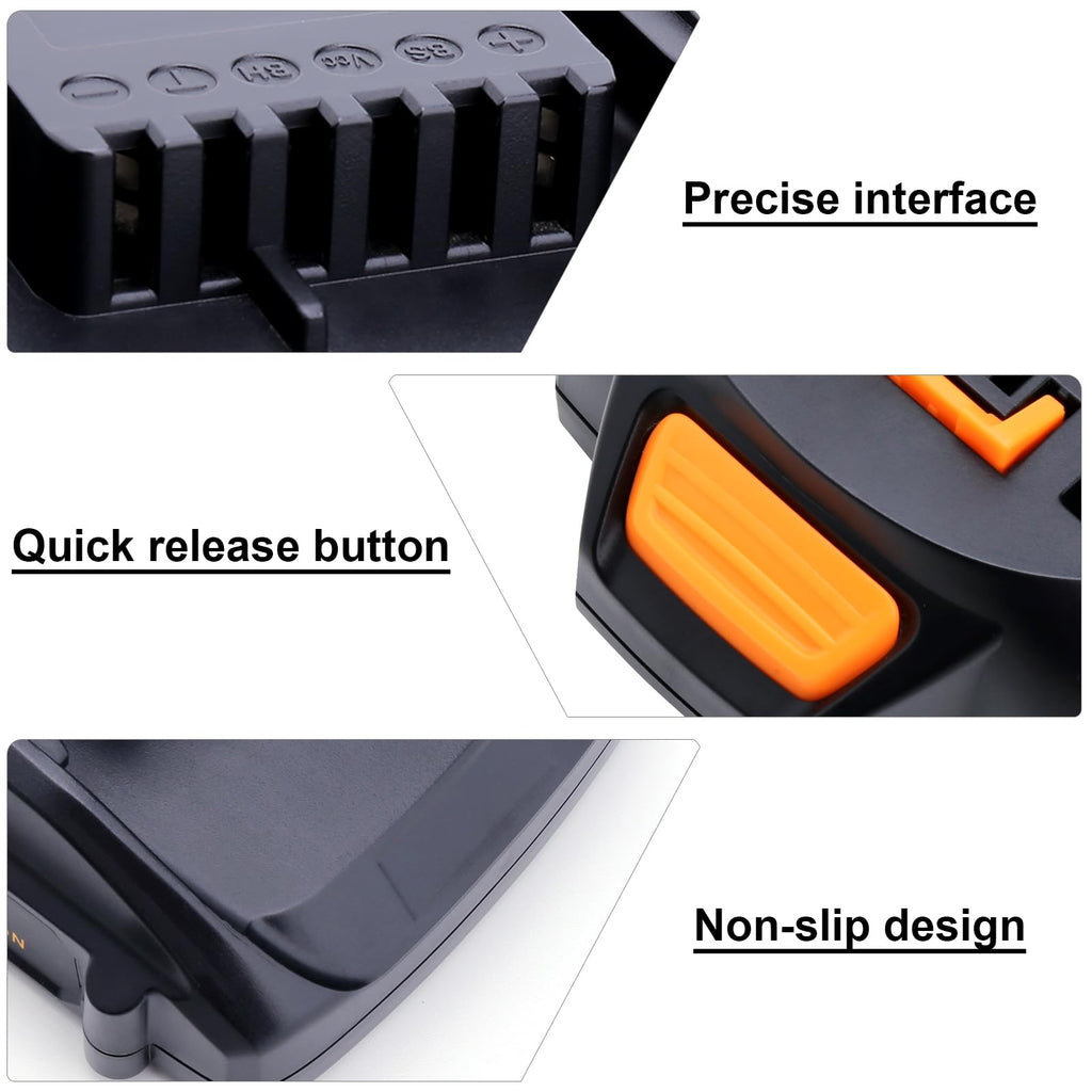Cailingbat 2Pack Compatible with Worx Battery 20V Max 3.0Ah WA3525 WA3520 WA3575 WG151s WG155s WG251s WG255s WG540s WG545s WG891 20V Cordless Power Tools Battery Pack