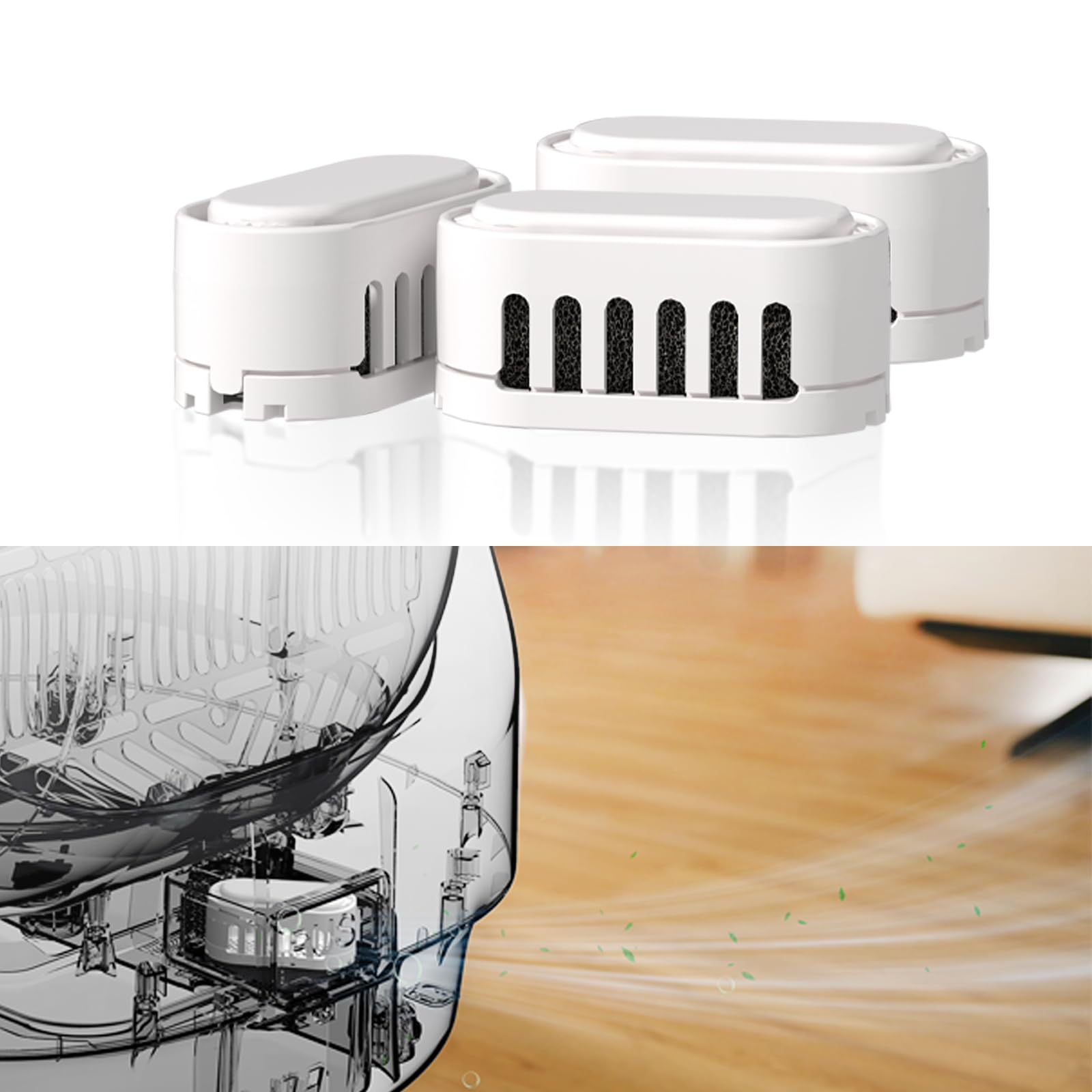 Cat Litter Box Deodorizers(3-pack) Compatible with Ellenpent ICB019 & ICB020 Automatic Litter Box