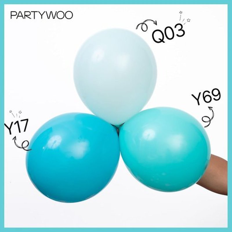 PartyWoo Teal Balloon Arch Kit - 152pcs in Various Sizes for Baby Showers, Graduations & Parties