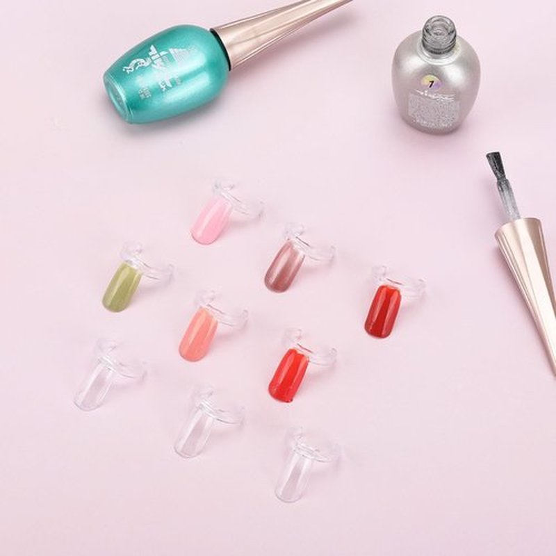 600 Pcs Nail Polish Swatch Clear Nail Color Swatches Rings, Nail Sample Sticks for Nail Art Polish Color Practice