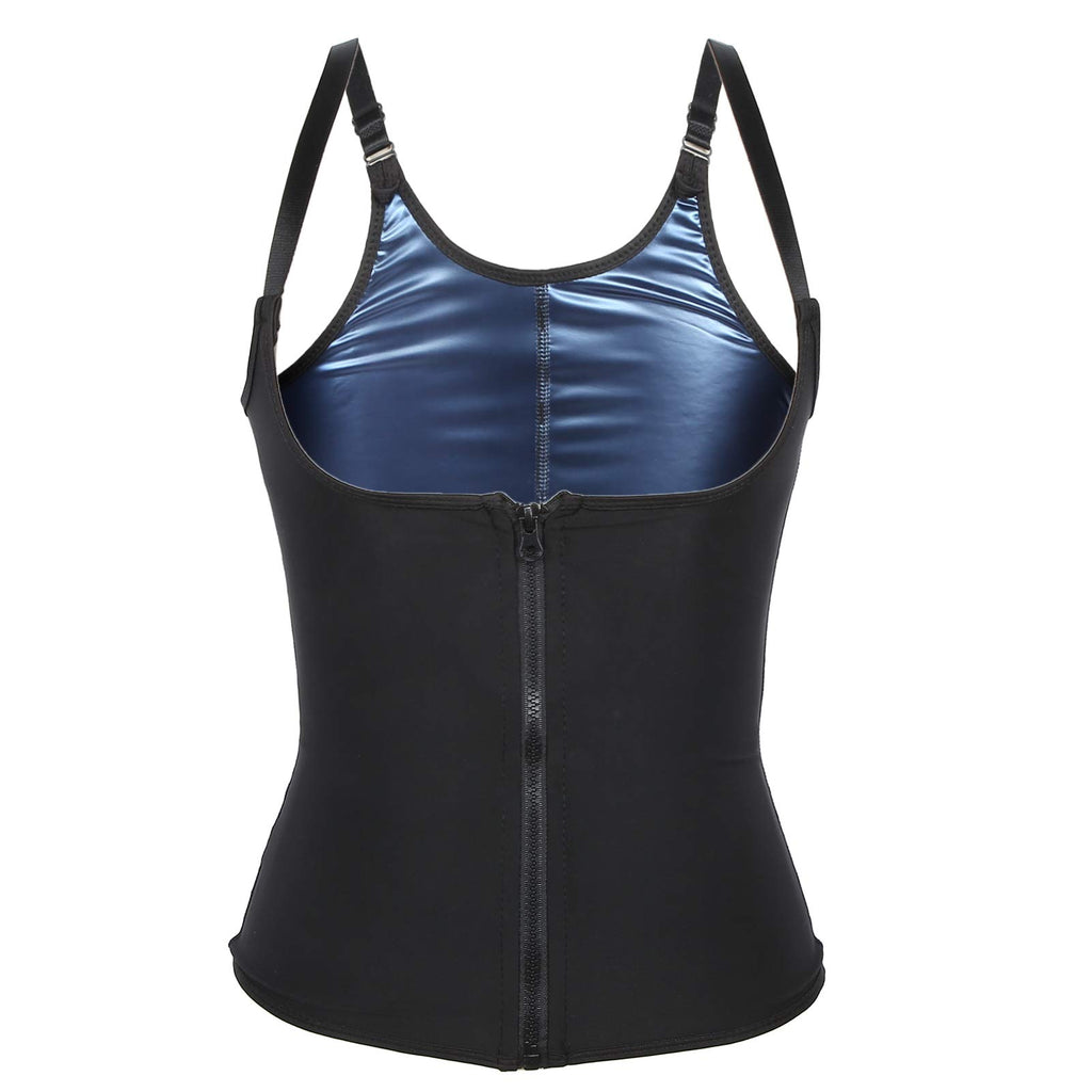 Women Waist Trainer Vest, Zipper Fitness Body Shaper Sweat Breathable Fat Burning Shapewear