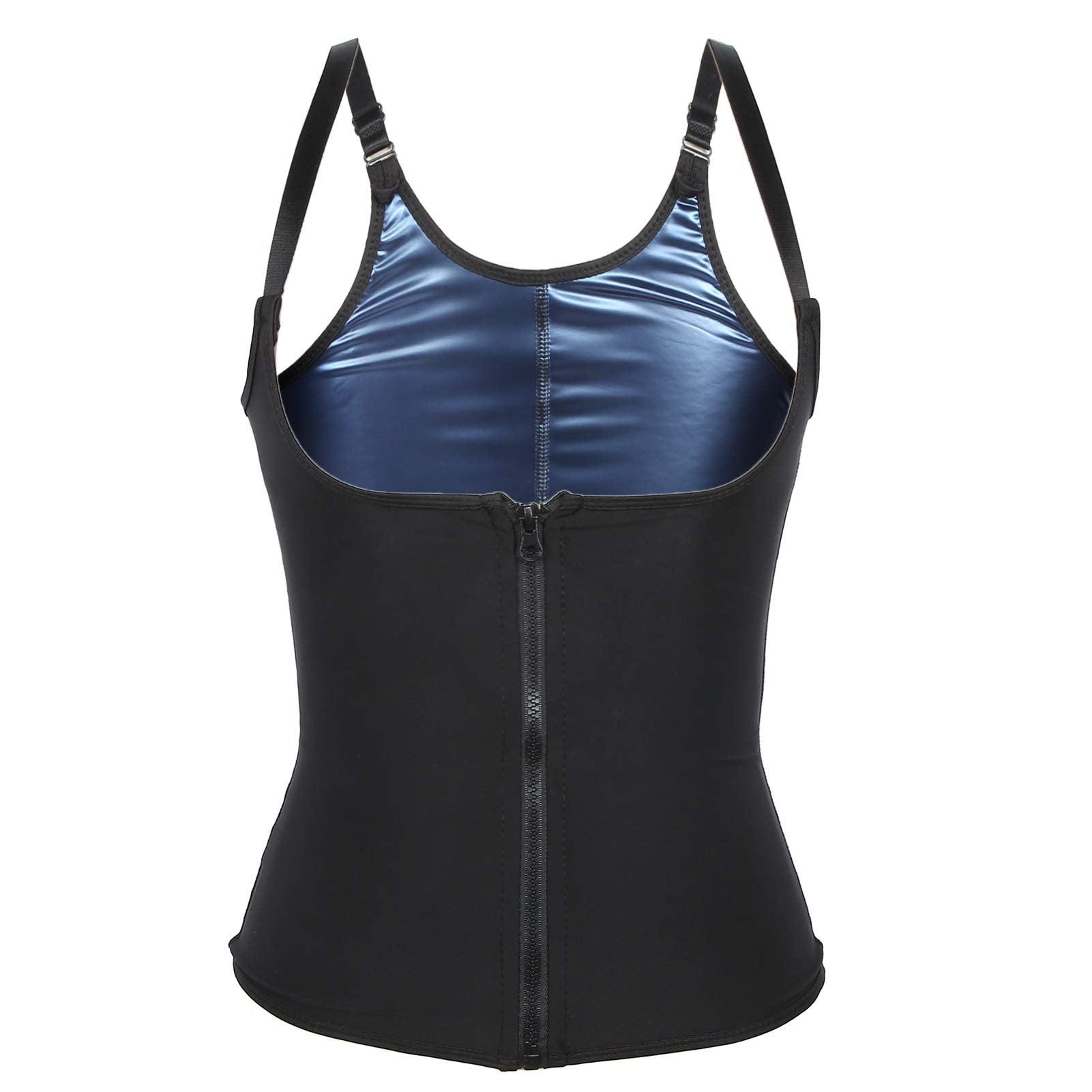 Women Waist Trainer Vest, Zipper Fitness Body Shaper Sweat Breathable Fat Burning Shapewear