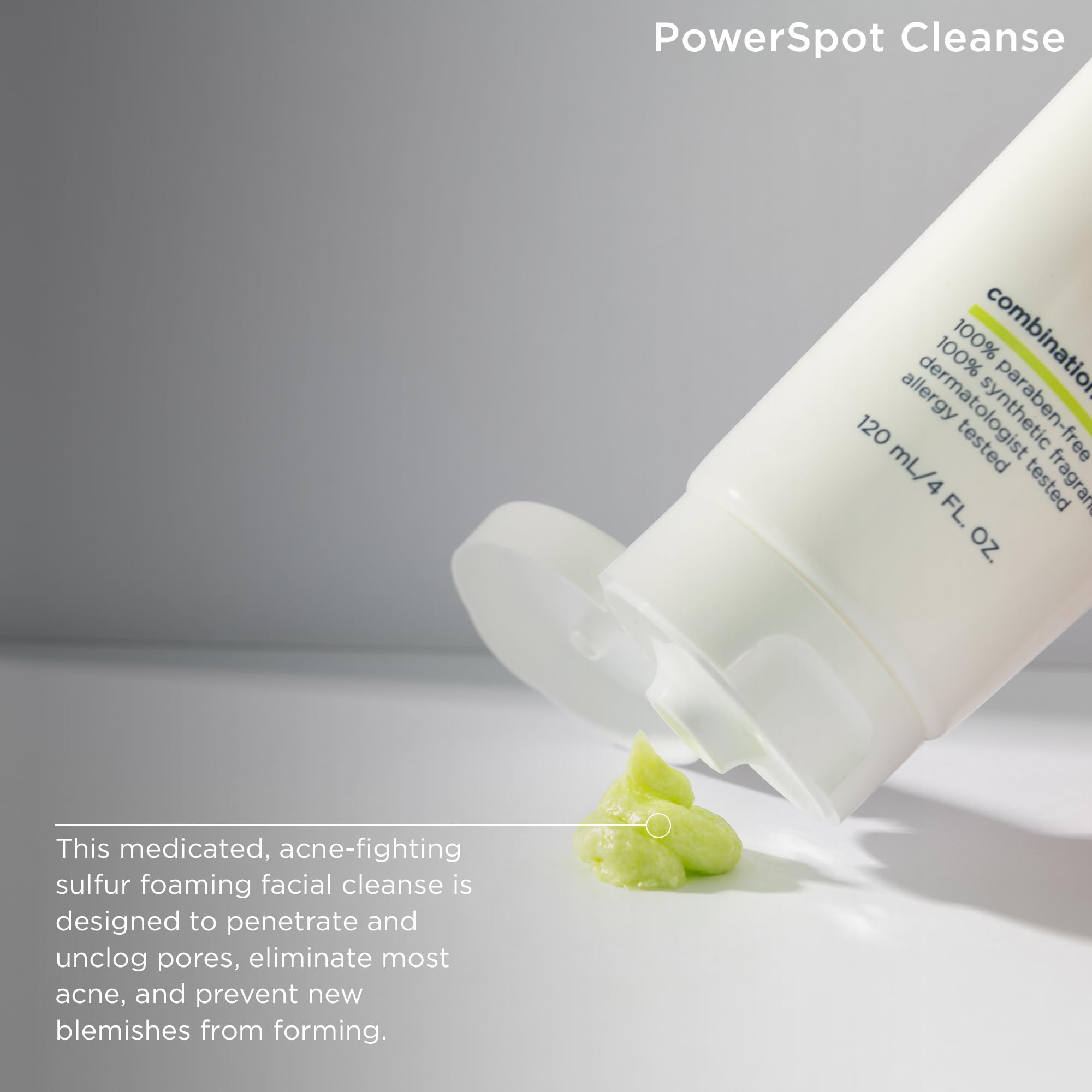 m-61 PowerSpot Cleanse - Acne-Fighting Face Wash | 3% Sulfur, Glycolic & Salicylic Acid, Tea Tree, Witch Hazel | For Combination & Blemish-Prone Skin | Derm & Allergy Tested | Made in USA - 4.0 Fl Oz