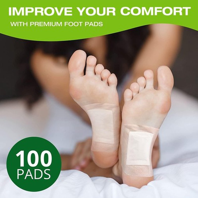 AOSORW Natural Herbal Foot Pads - Ginger Oil & Bamboo Charcoal - Foot Care Patches for Daily Use - (Green, 100 Pads)