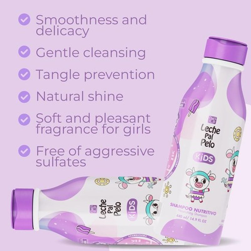 Leche Pal Pelo Kids Nourishing Shampoo - Gentle Daily Cleanse, Sulfate-Free with Jojoba & Aloe Vera | 14.9 fl. oz