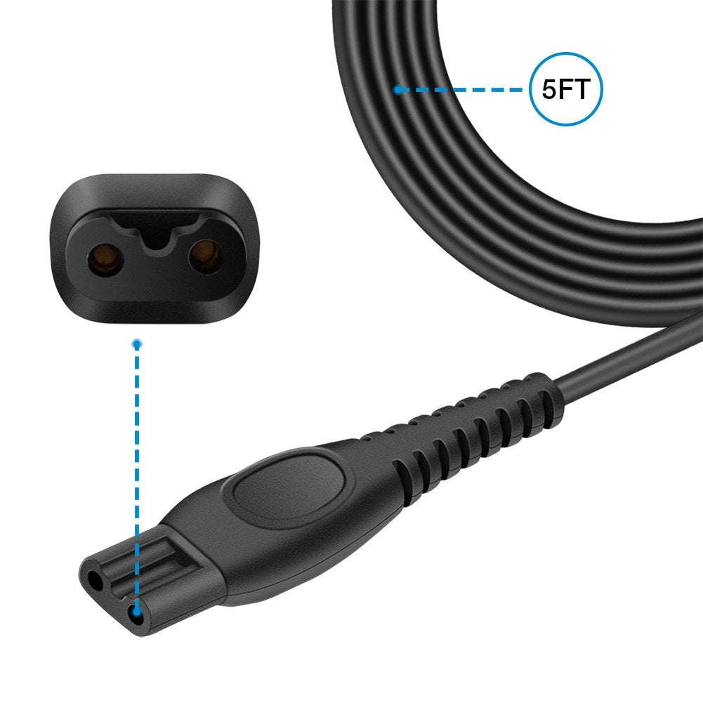 Outtag 15V Charger Cord Compatible with Philips Norelco HQ8505 3000 5000 6000 7000 9000 Series, Multigroom MG5750 MG7750 MG7770 MG7790 QP6531 BG7030 BG7040 BG5025 S9987 Shaver Trimmer Power Cord