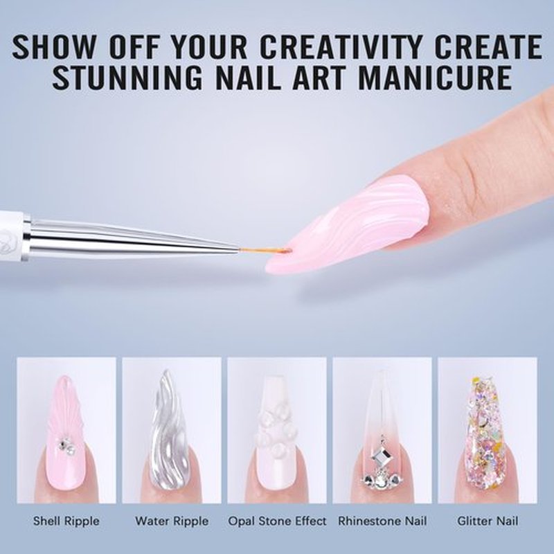 Clear Builder Gel for Nails: Sweet Trend 10 in 1 Hard Gel Scuplted Kit - 60g LED/UV Strengthen Nail Art for Base Rhinestone 3D Extension Sculpting Overlay Tips - Manicure Set with Forms & Brushes