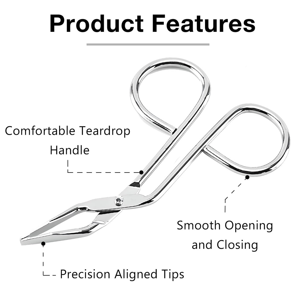 3-Piece Tweezers Set Scissor Handle Slant Tip Eyebrow Tweezers Eyebrow Plucker Tweezers for Facial Hair Removal Includes Black, Silver, & Rose Pink