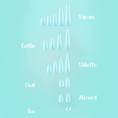 NABULOUS Soft Gel Nail Tips, Stiletto XL, 360 Pieces, Full Cover, Clear, 0 Ounce (Pack of 1)