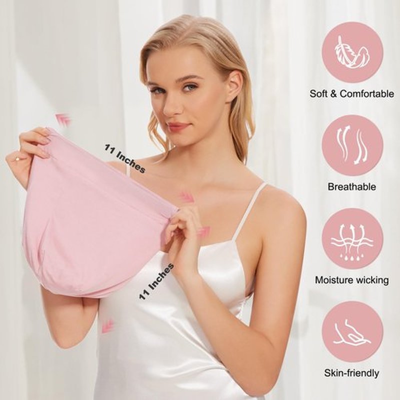 Silk Bonnet for Sleeping Women, Adjustable Silky Satin Lined Sleep Cap, Silk Hair Wrap for Sleep Night Cap for Natural Curly Hair 2PCS(Black&Pink)