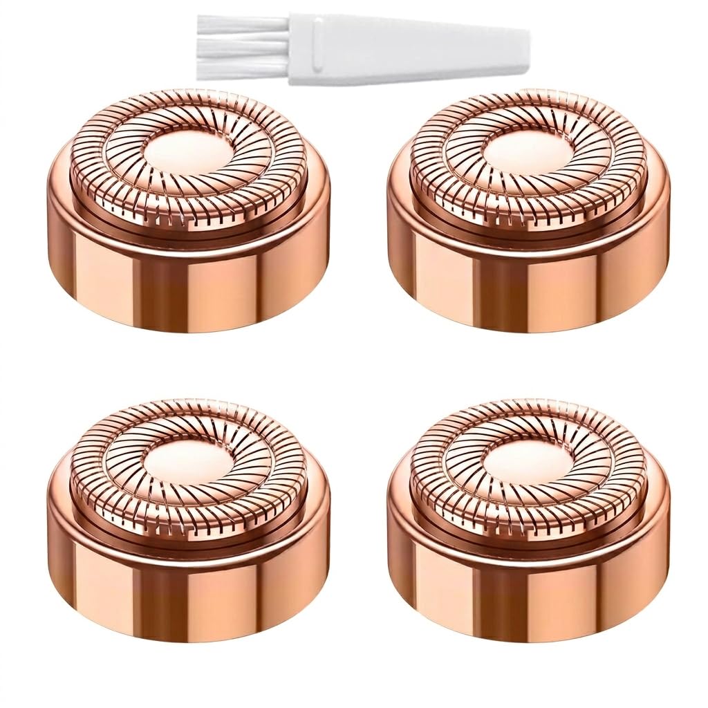 4PCS Replacement Heads for Flawless Gen 2, Double Halo Facial Hair Removal Tool for Women, Replacement Blades for Finishing Touch Flawless Hair Removal with Brush
