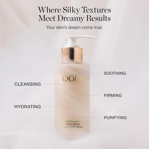 Ogee Silk Dream Facial Cleanser - Organic Daily Face Cleanser with Bioactive Peptides - Travel Size (1 oz | 30mL)