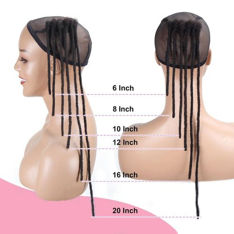 Lounoke Loc Extensions Human Hair, 8 Inch 0.6cm Pencle Size Dreadlock Extensions Human Hair for Women Men Full Handmade Permanent Dreads Locs(Natural Black 40 Strands)