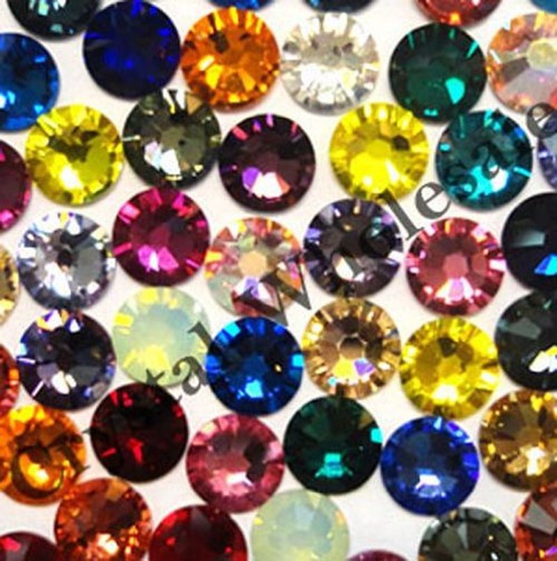 144 pcs Austrian Crystal Austria 2058 Xilion 2088 Xirius 16ss Crystal Flatback Rhinestones ss16 Mix Colors Assorted Round DIY Bling Colorful