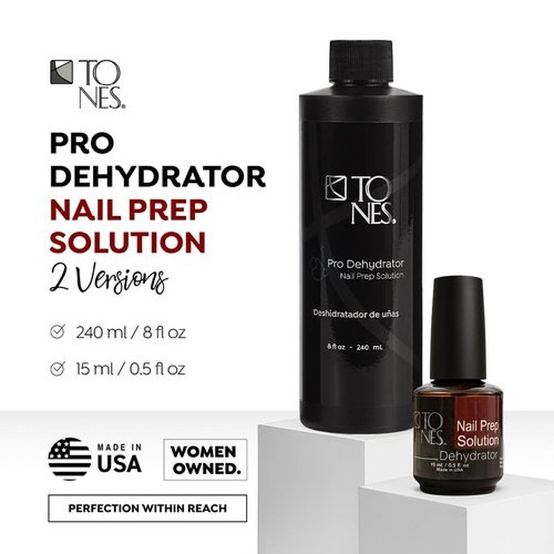 Tones Nail Prep Dehydrator - Maximum Adhesion & pH Balancer for Acrylic, Gel & Dip Powder | 0.5 fl Oz (15 mL)