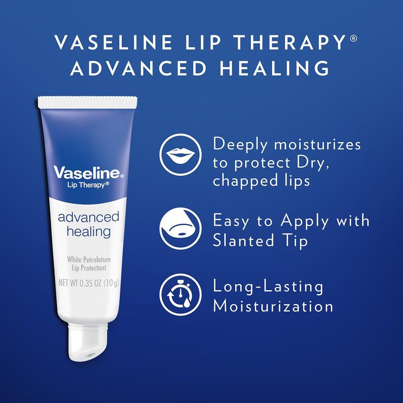 Vaseline Intensive Care Lotion, Unscented, Advanced Repair – Non-Greasy Moisturizer for Extremely Dry Skin + Professional Lip Therapy Tube