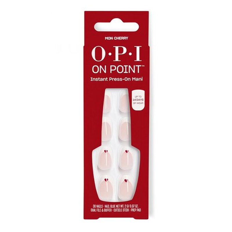 OPI On Point Press On Nails - Long Lasting, Reusable Nail Art | 30 Count in Short Round, Squoval & Almond