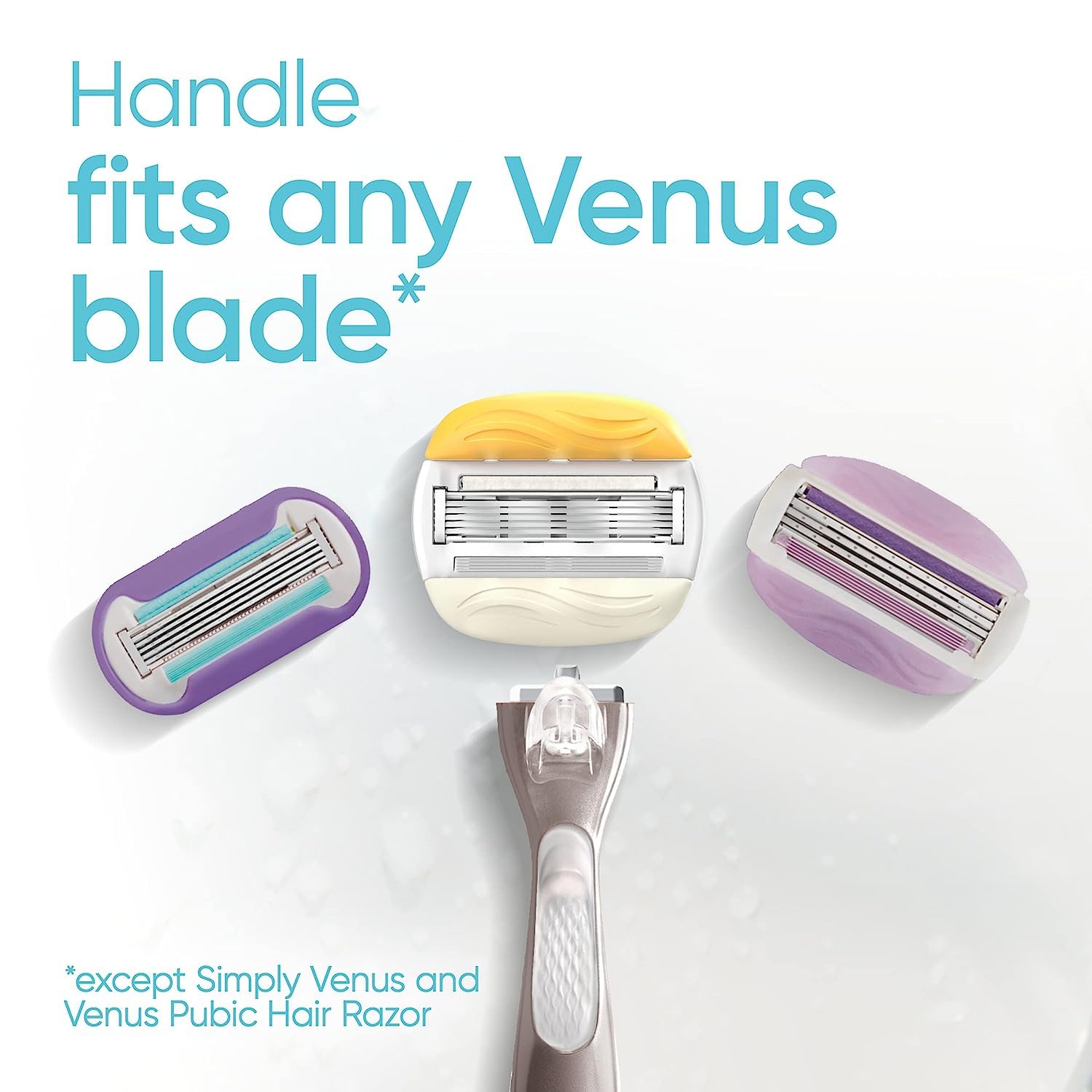 Gillette Venus Comfortglide with Olay Coconut Womens Razor Handle + Blade Refills, Silver, 2 Count (Pack of 2)