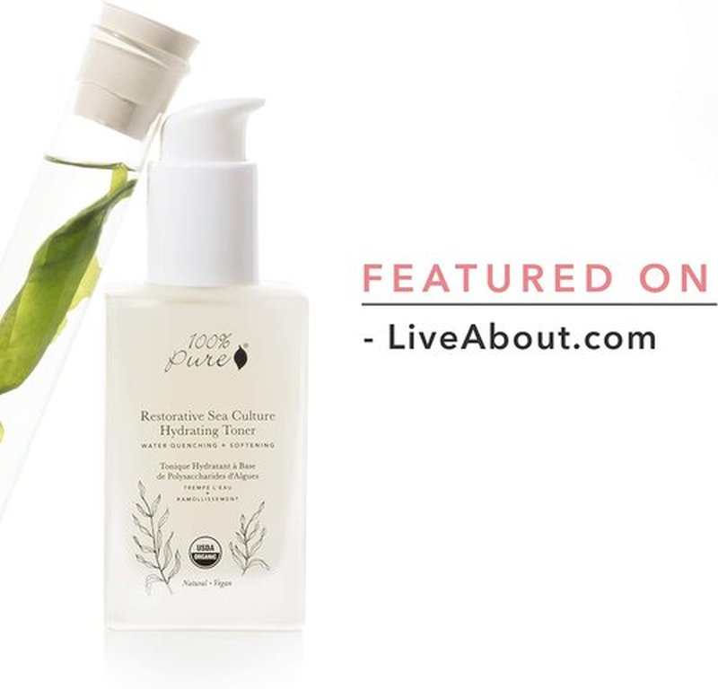 100% PURE Hydrating Toner - Organic Witch Hazel & Sea Kelp with Hyaluronic Acid | Anti-Aging, 4 Fl Oz