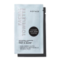 NuFACE Prep-N-Glow Facial Towelettes - 2-in-1 Exfoliating + Cleansing Makeup Remover Wipes, Hyaluronic Acid Travel Face Wipes to Hydrate & Brighten for Glowing Skin - 5 Individually Wrapped Cloths