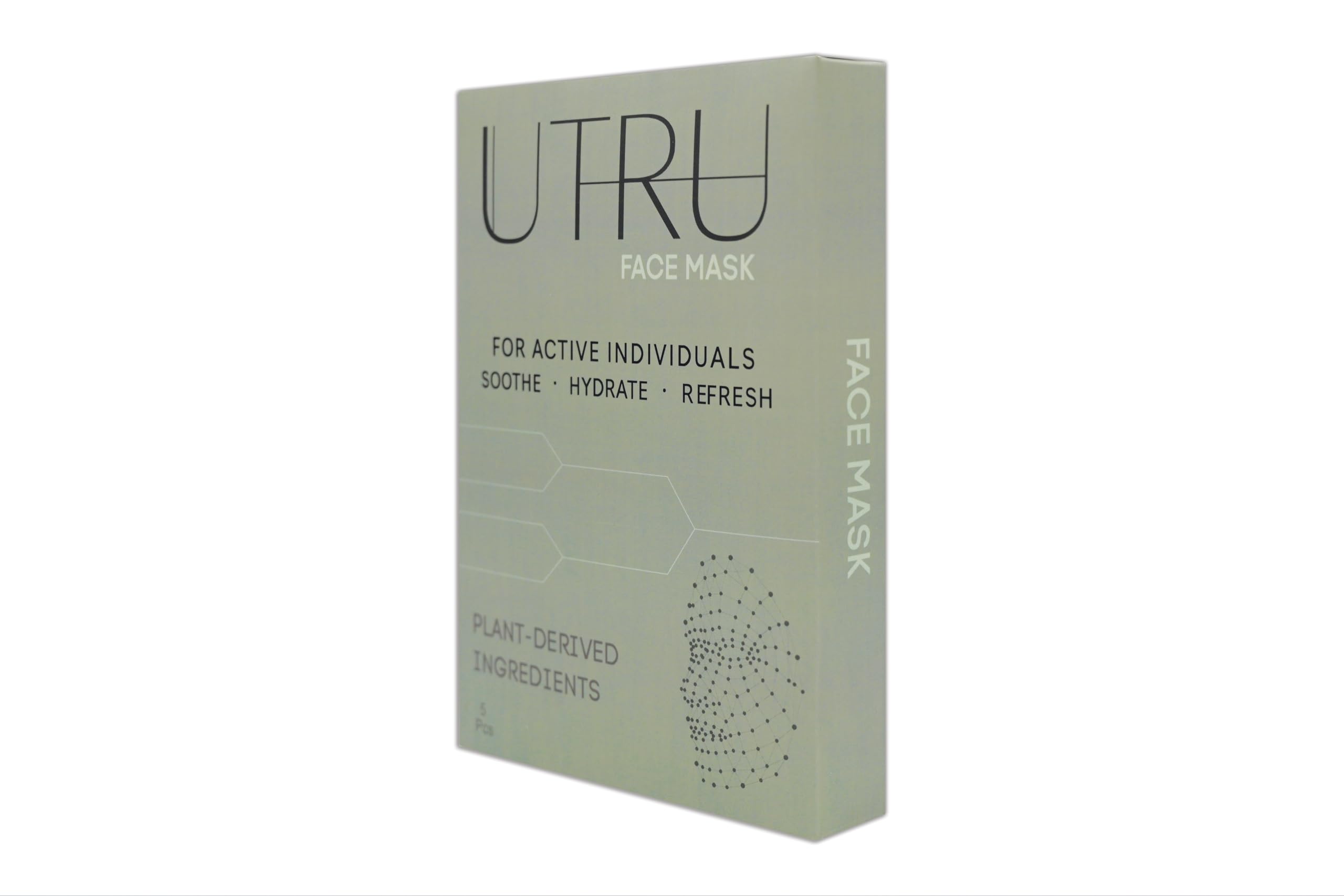 UTRU Soothing Aloe Vera Face Mask for Sensitive Skin - 5pk Calming Sheet Masks for Rosacea & Hydration - Centella & Cica Infused Moisturizing Face Masks - Deeply Hydrating Skin Care