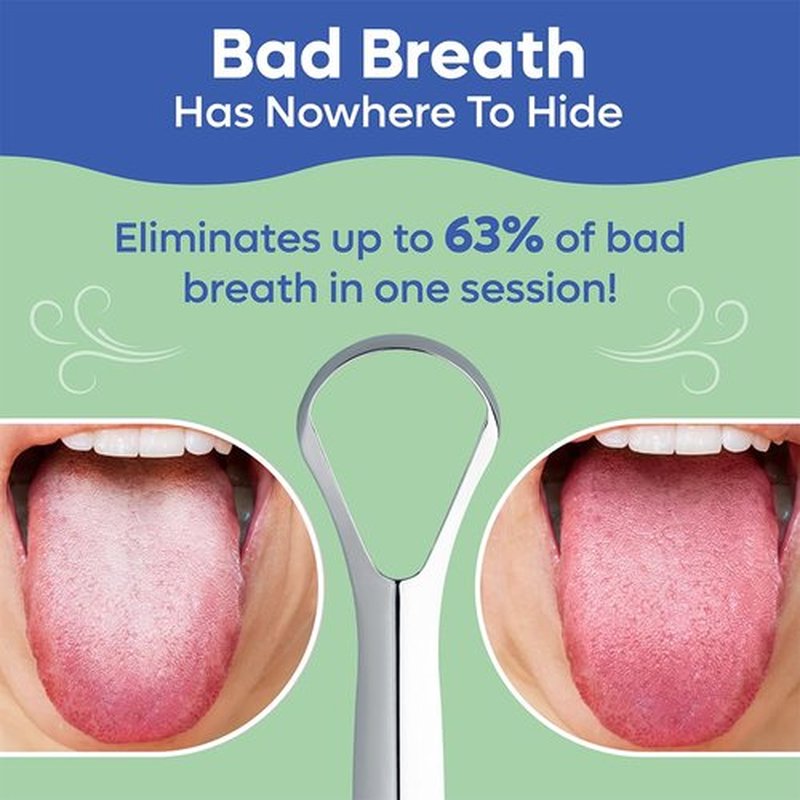 **Tongue Scraper | Stainless Steel 2-Pack with Travel Case | Effective Bad Breath Treatment**