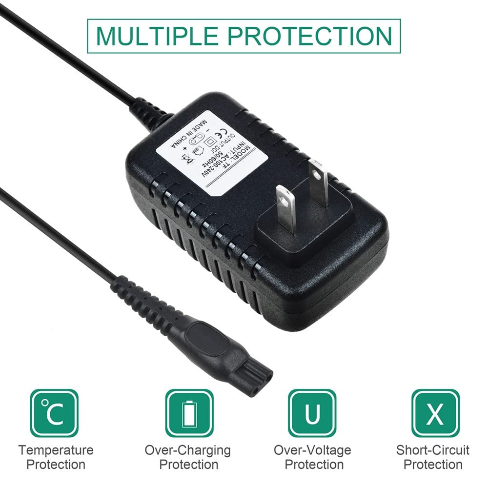 J-ZMQER Power Adapter AC Charger Cord Compatible with Philips Norelco RQ1060 QS6100 QS6140 AT880