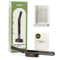 Leaf Shave | Leaf Dermaplaner Kit, All-Metal Reusable Dermaplane Razor and Exfoliating Tool for Women, Includes Matching Stand and 10-Pack of Refills - Mercury