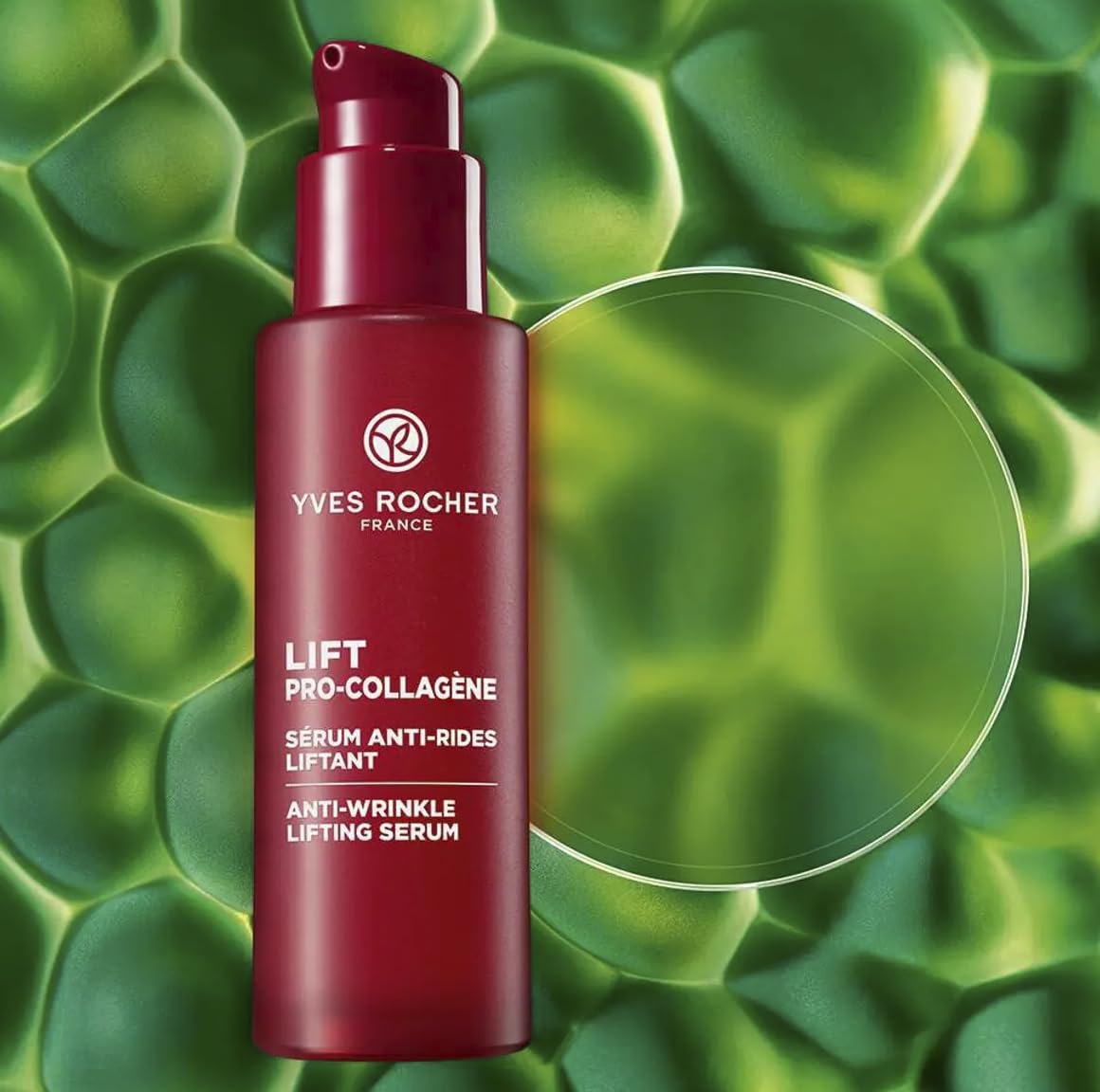 Yves Rocher Lift Pro-Collagen Anti-Wrinkle Lifting Serum, Firming Anti-Aging Face Serum with Plant Collagen & Hyaluronic Acid, Smooths Wrinkles, Improves Elasticity, Hydrating, 30ml / 1 fl oz