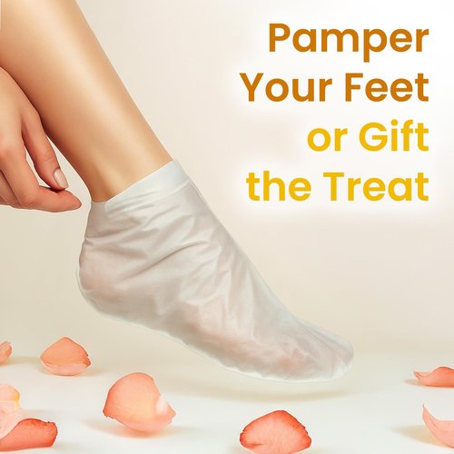 Hydrating Foot Mask for Dry Cracked Feet, Restoring & Hydrating Socks with Shea Butter, Jojoba Oil & Vitamin E, Feet Mask for Women & Men Foot Care (6 Pairs)