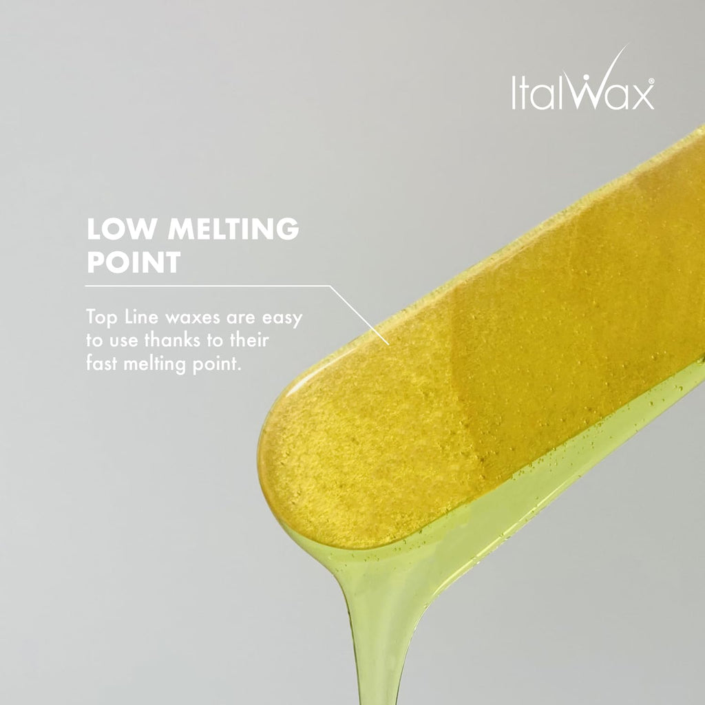 Italwax Top Line Argan Hard Wax Beads 1.65 lb (750 g) – Fast-Setting Transparent Jelly Wax Enriched with Argan Oil, Floral Scent, Strong Grip for Face & Underarms, Professional Use – Made in Italy