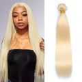613 Bundles Human Hair 22 Inch Straight Blonde Bundles Human Hair 100% Unprocessed 12A Grade Brazilian Virgin Raw Hair Quick Weave 1 Bundles 100g Hair Extensions for Women