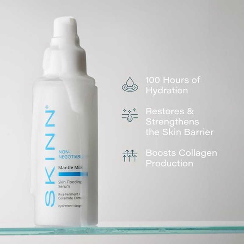 SKINN Mantle Milk Skin Flooding Serum - Restores Moisture & Strengthens the Skin Barrier - Collagen Boosting Skincare for Smooth, Plump & Hydrated Skincare - Anti-Aging Hyaluronic Acid Moisturizer