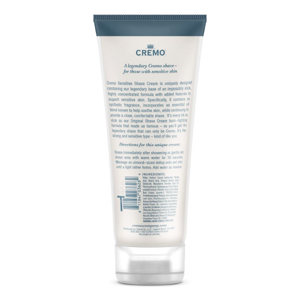 Cremo Sensitive Shave Cream, Astonishingly Superior Ultra-Slick Shaving Cream for Men, Fights Nicks, Cuts and Razor Burn, 6 Fl Oz (Pack of 2)