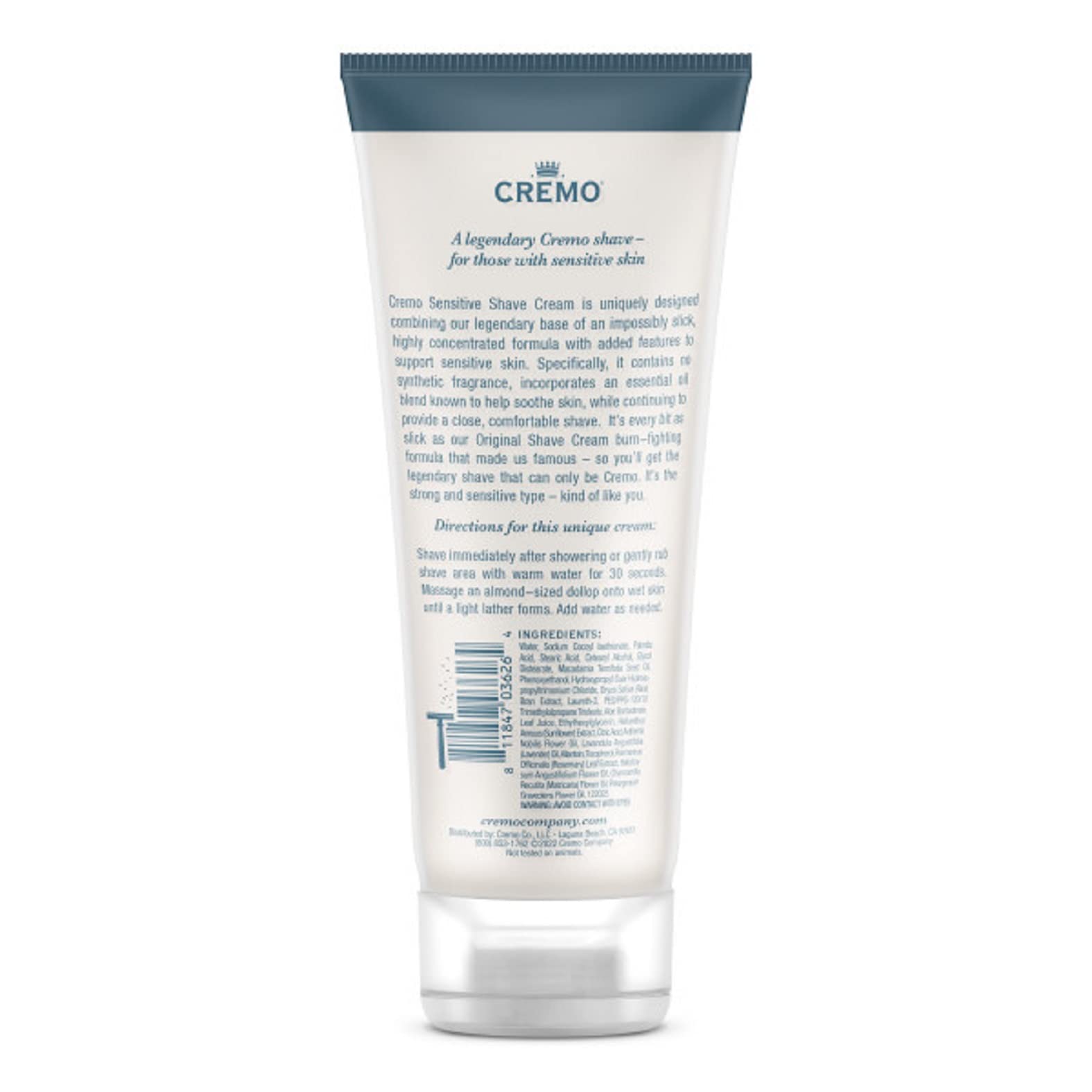 Cremo Sensitive Shave Cream, Astonishingly Superior Ultra-Slick Shaving Cream for Men, Fights Nicks, Cuts and Razor Burn, 6 Fl Oz (Pack of 2)